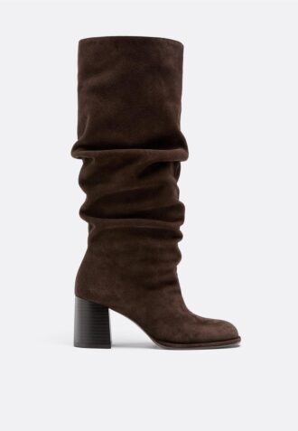 Botas de tacón slouchy de piel