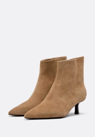 Botines de piel con tacón bajo