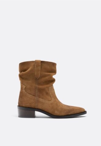 Botines de piel estilo cowboy slouchy