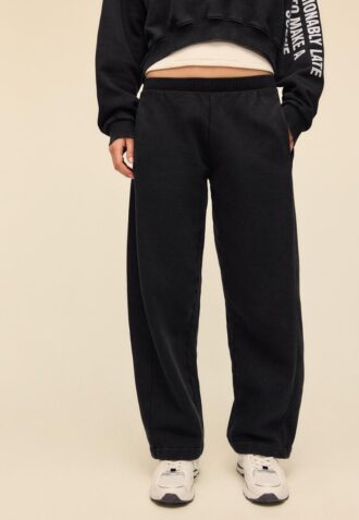 Pantalones jogger de felpa con lavado ácido y tacto suave