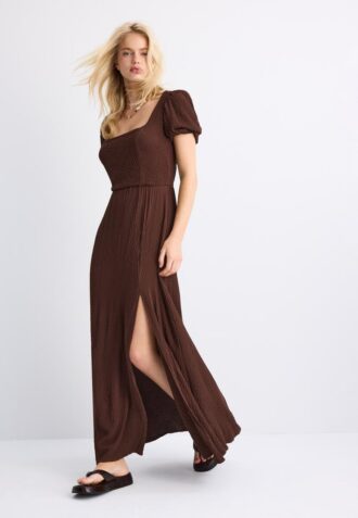 Vestido largo holgado con espalda cruzada Vestido largo holgado con espalda cruzada