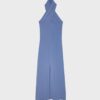 Vestido midi sin espalda con cuello halter Vestido midi sin espalda con cuello halter